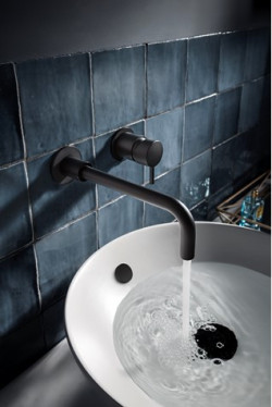Crosswater MPro black wall mounted basin mixer