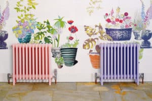 Bisque Classic radiators pink and lilac colour matched